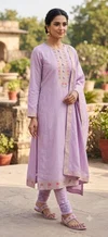 Tew Jacquard Printed Fancy Kurti With Bottom Dupatta